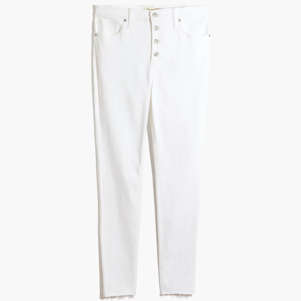 Madewell Women’s 9” Mid-Rise Skinny Jeans in Pure White, size 30
